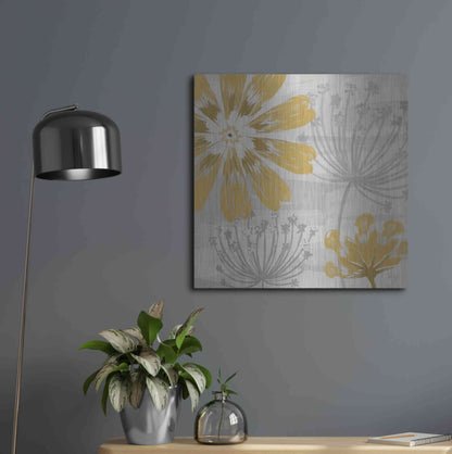 Luxe Metal Art 'Flowers in the Wind I' by Veronique Charron, Metal Wall Art,24x24