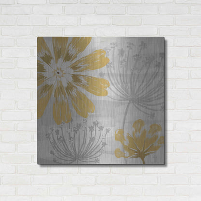 Luxe Metal Art 'Flowers in the Wind I' by Veronique Charron, Metal Wall Art,36x36