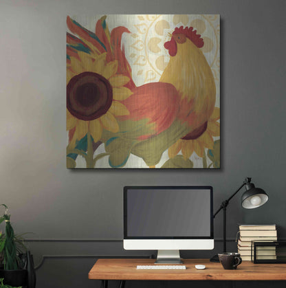 Luxe Metal Art 'Spice Roosters II' by Veronique Charron, Metal Wall Art,36x36