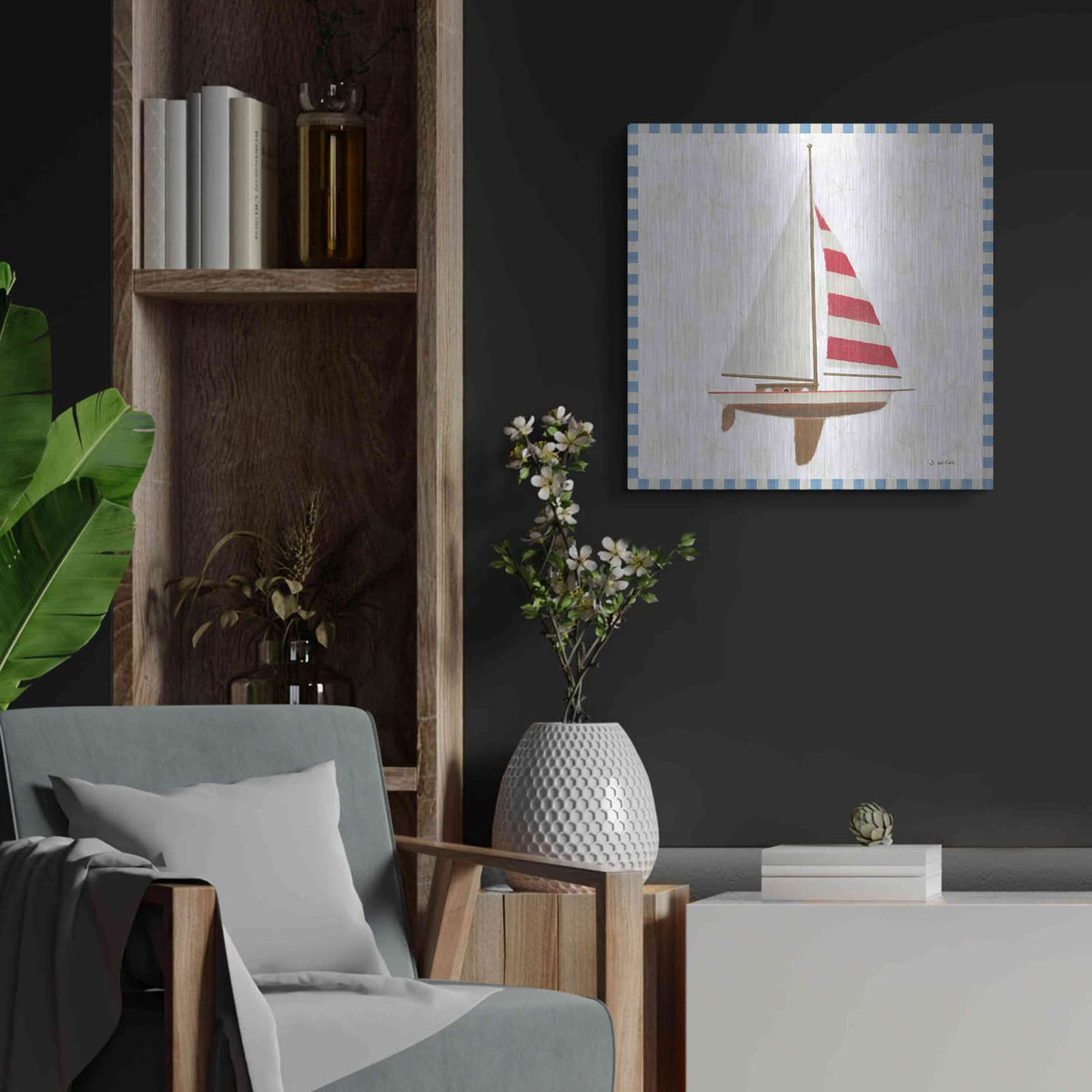'Beach Days IV' by James Wiens – Metal Wall Art, 24x24 room view
