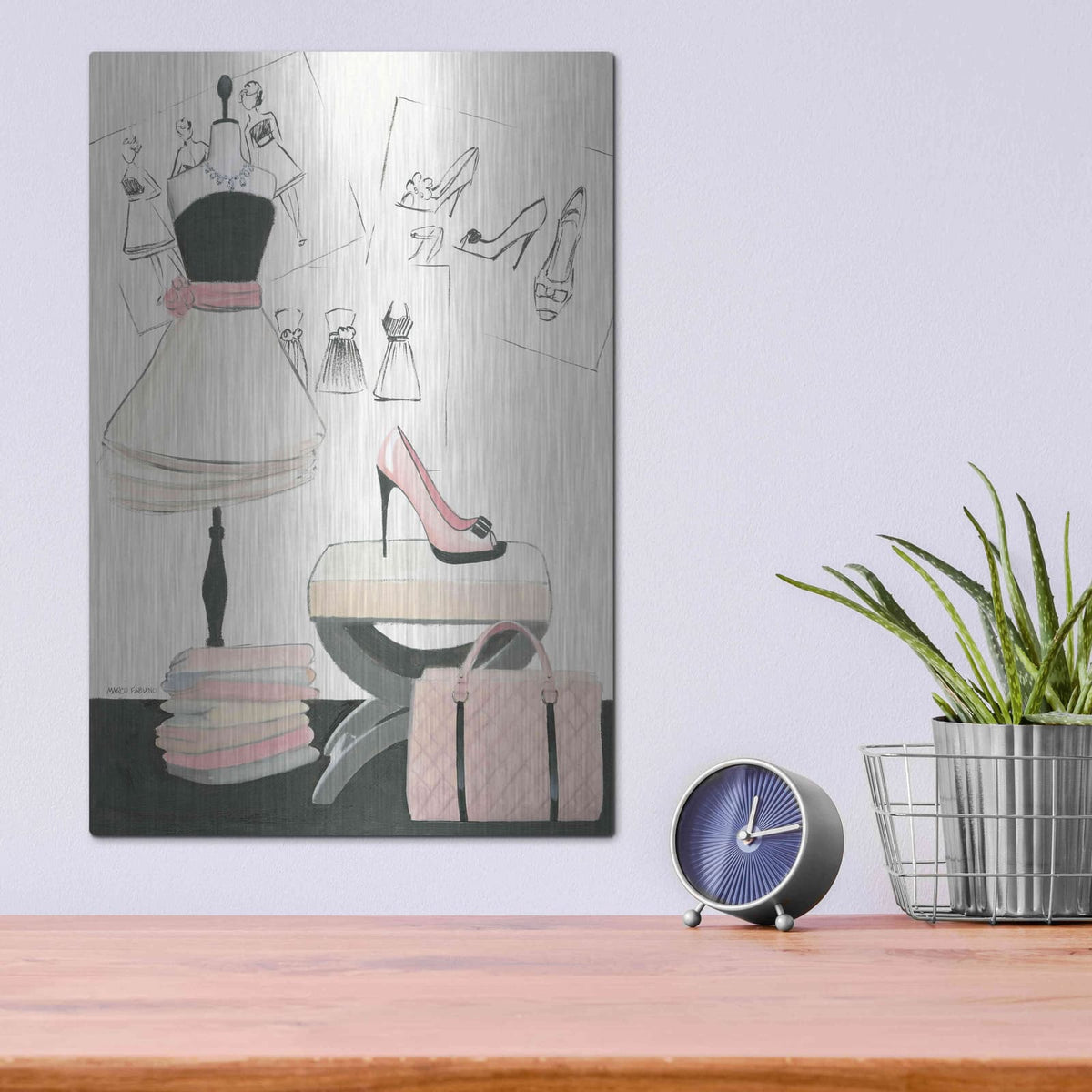 'Dress Fitting I' by Marco Fabiano – Metal Wall Art, 12x16 room view