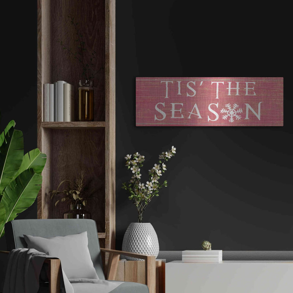 'Christmas Affinity IV Red' by James Wiens – Metal Wall Art, 36x12 room view