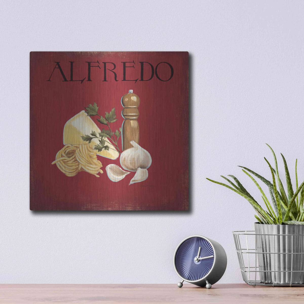 'Italian Cuisine III' by Marco Fabiano – Metal Wall Art, 12x12 room view