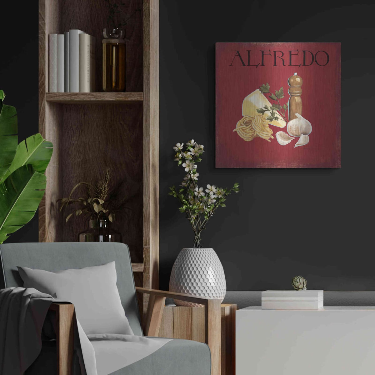 'Italian Cuisine III' by Marco Fabiano – Metal Wall Art, 24x24 room view