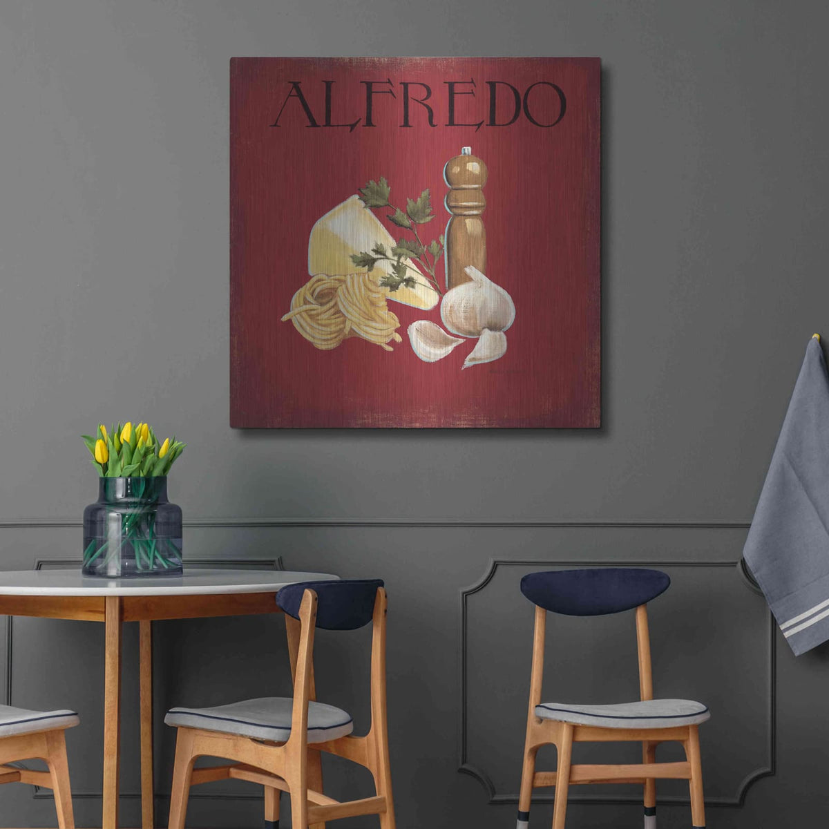 'Italian Cuisine III' by Marco Fabiano – Metal Wall Art, 36x36 room view