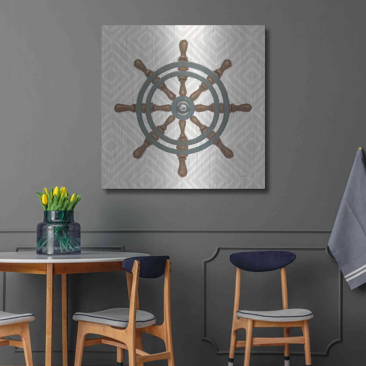 'A Day at Sea IV' by James Wiens – Metal Wall Art, 36x36 room view