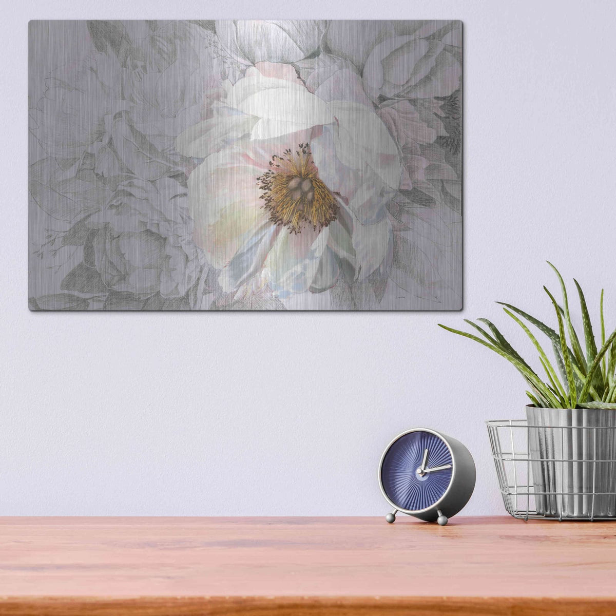 'Blooming Sketch' by James Wiens – Metal Wall Art, 16x12 room view