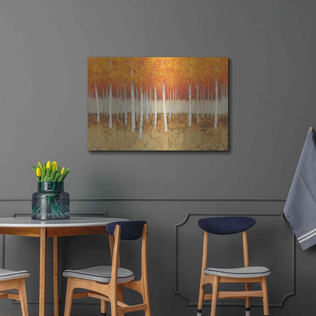 'Autumn Birches' by James Wiens – Metal Wall Art, 36x24 room view