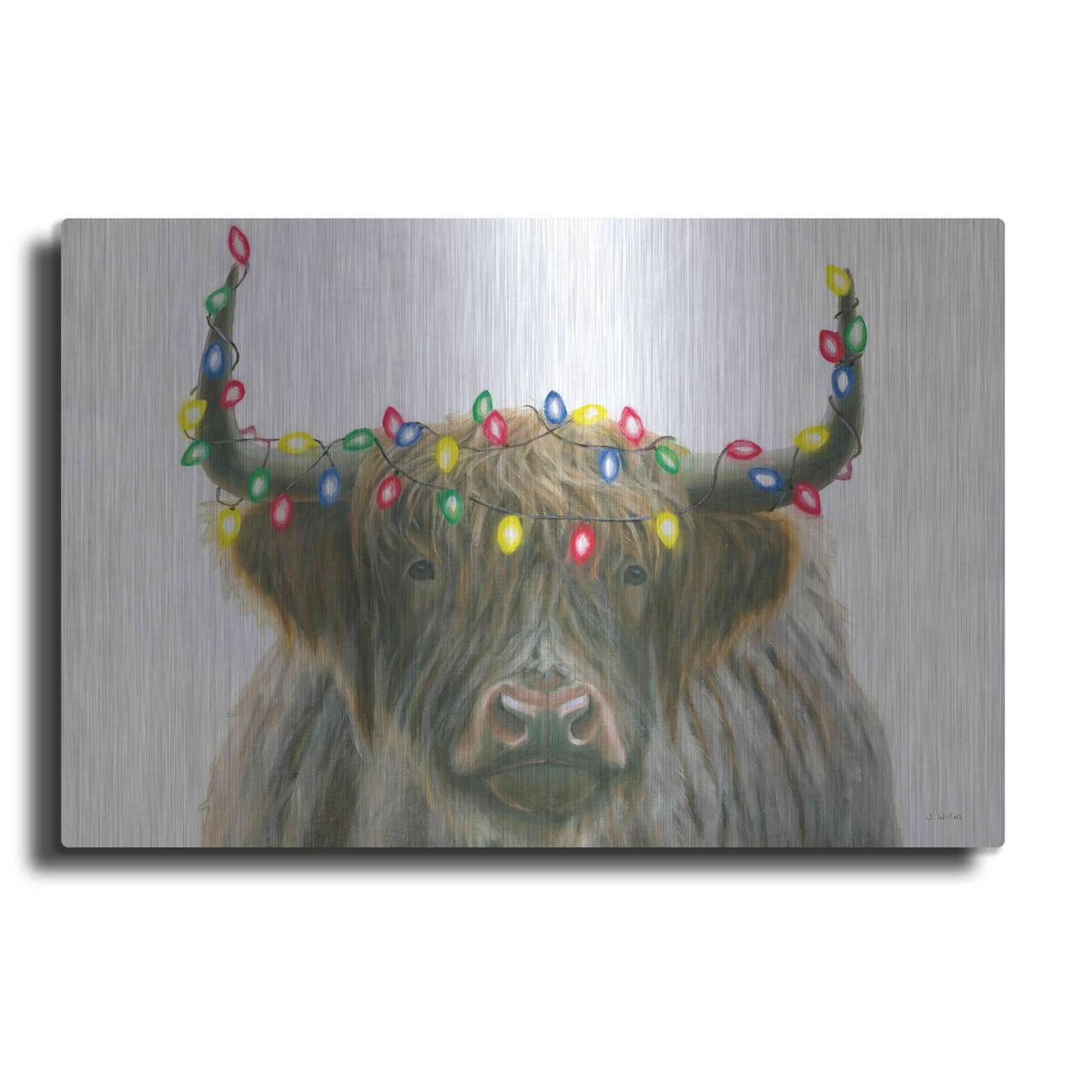 'Holiday Highlander' by James Wiens – Metal Wall Art