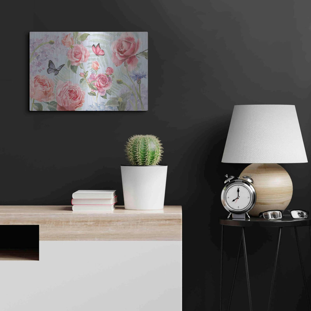 'Boho Bouquet I Blue' by James Wiens – Metal Wall Art, 24x16 room view