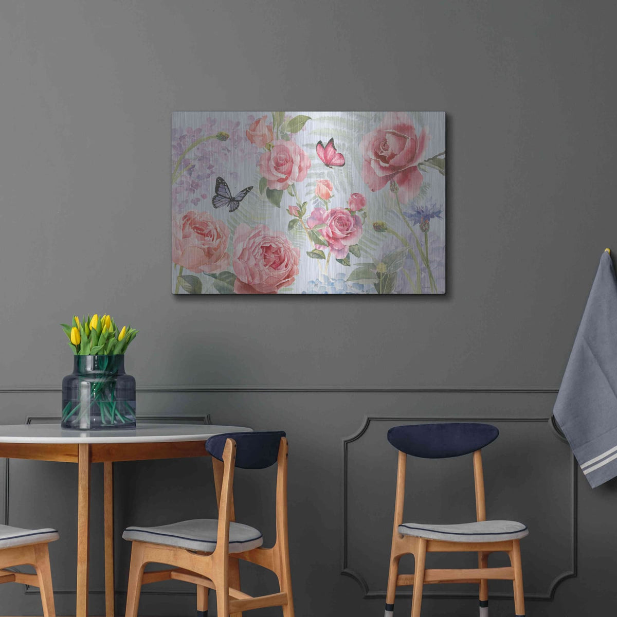 'Boho Bouquet I Blue' by James Wiens – Metal Wall Art, 36x24 room view