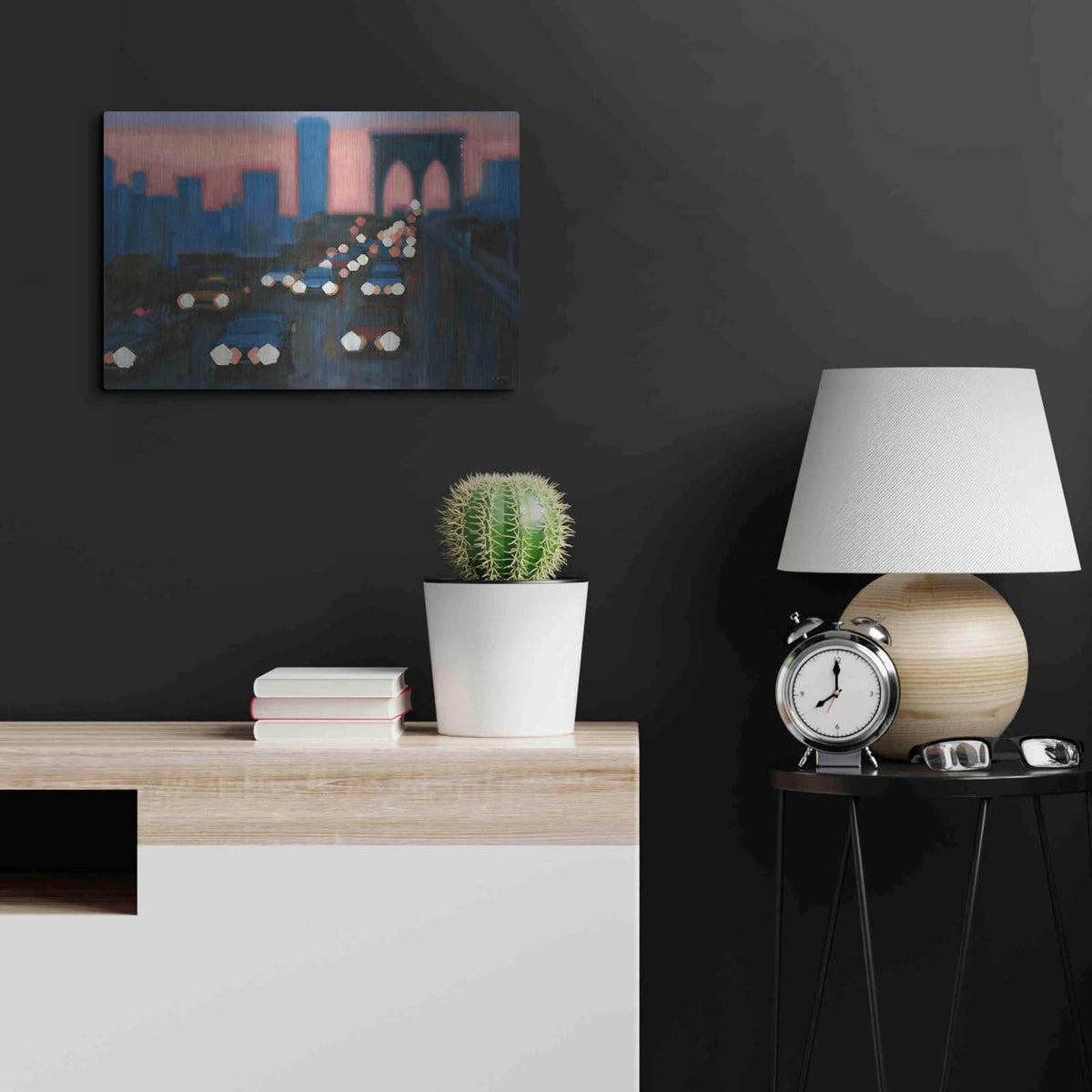 'Brooklyn Bridge Evening' by James Wiens – Metal Wall Art, 24x16 room view