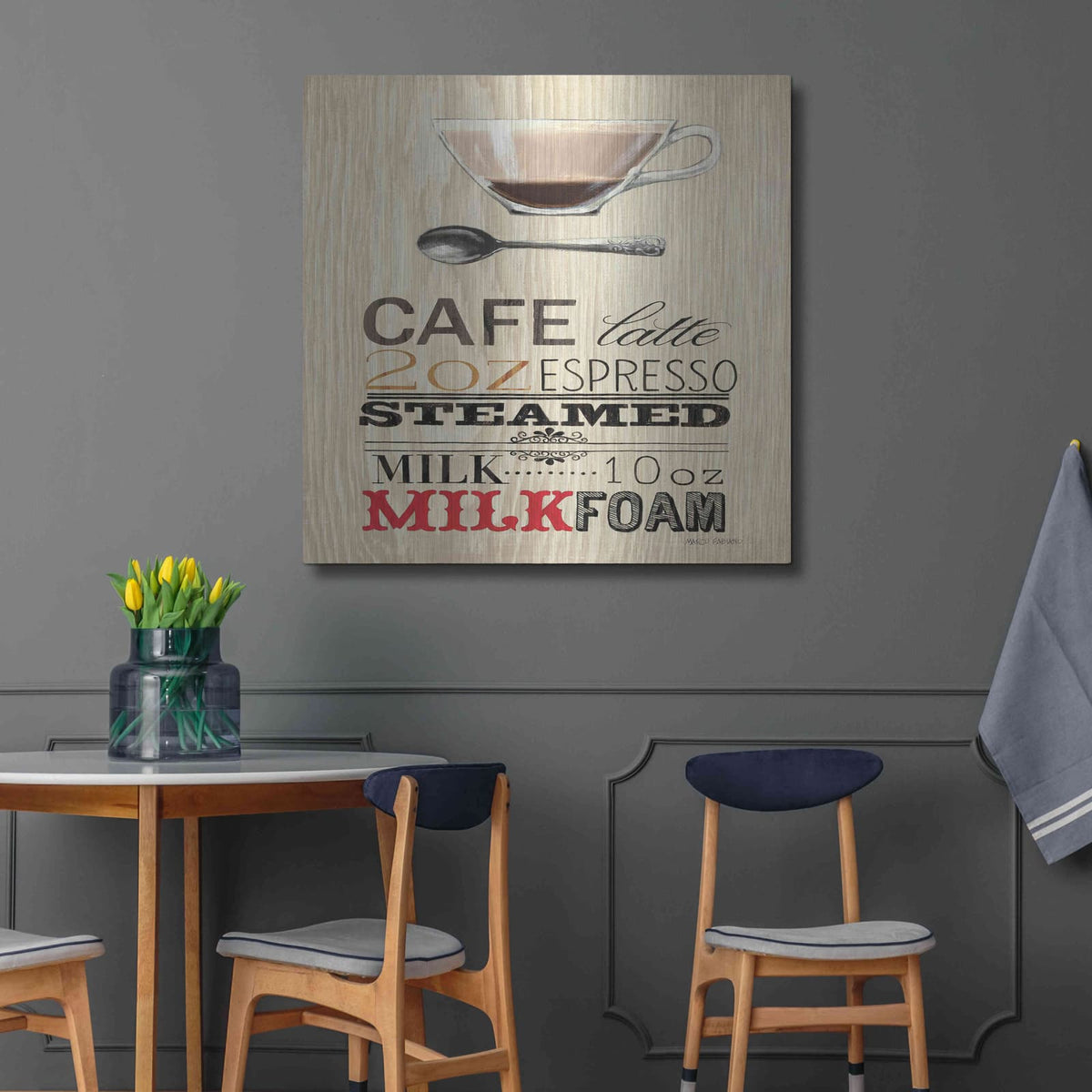 'Cafe Latte' by Marco Fabiano – Metal Wall Art, 36x36 room view