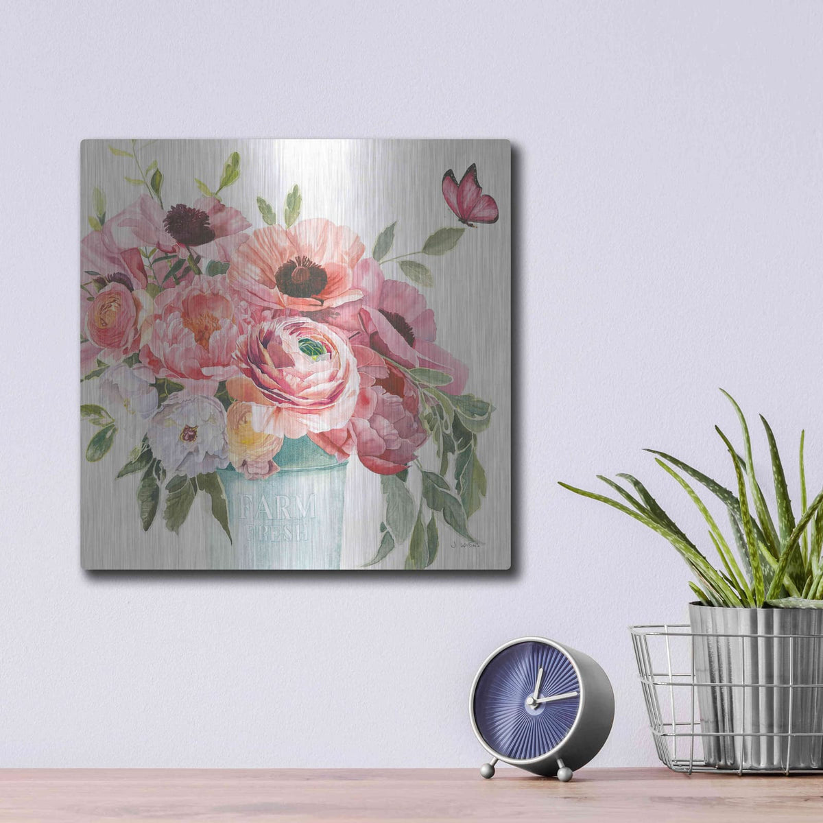 'Boho Bouquet XIII' by James Wiens – Metal Wall Art, 12x12 room view