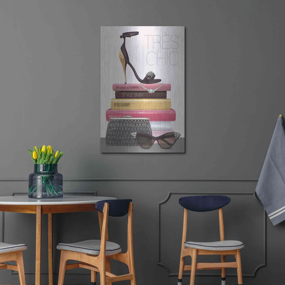 'Paris Style III Gold and Black' by Marco Fabiano – Metal Wall Art, 24x36 room view