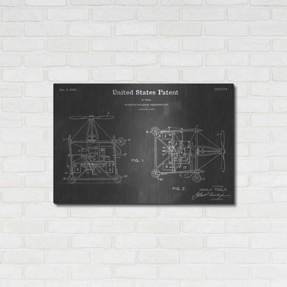 Luxe Metal Art 'Aerial Vintage Patent Blueprint' by Epic Portfolio, Metal Wall Art,36x24