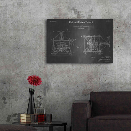 Luxe Metal Art 'Aerial Vintage Patent Blueprint' by Epic Portfolio, Metal Wall Art,36x24