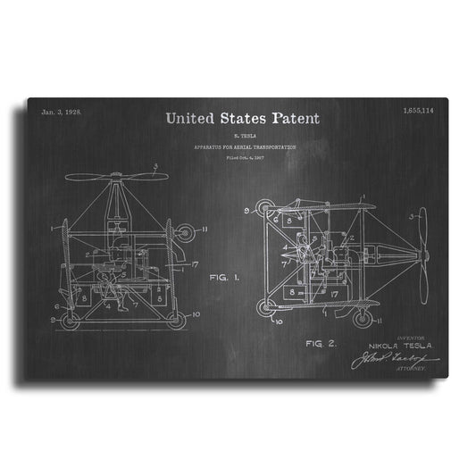 Luxe Metal Art 'Aerial Vintage Patent Blueprint' by Epic Portfolio, Metal Wall Art