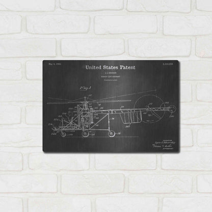 Luxe Metal Art 'Aircraft Vintage Patent Blueprint' by Epic Portfolio, Metal Wall Art,16x12