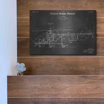 Luxe Metal Art 'Aircraft Vintage Patent Blueprint' by Epic Portfolio, Metal Wall Art,16x12