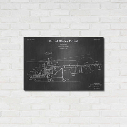 Luxe Metal Art 'Aircraft Vintage Patent Blueprint' by Epic Portfolio, Metal Wall Art,36x24