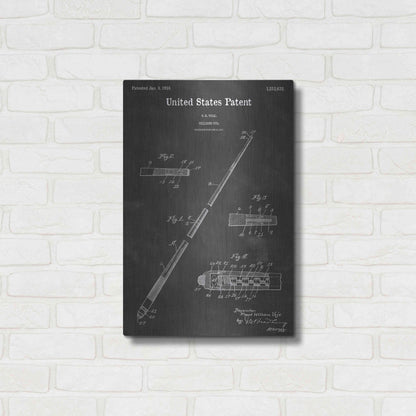 Luxe Metal Art 'Billiard Vintage Patent Blueprint' by Epic Portfolio, Metal Wall Art,16x24