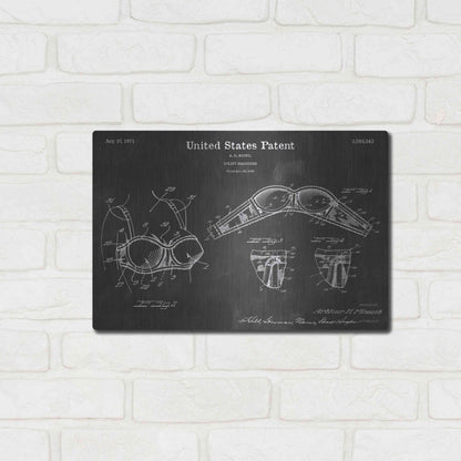 Luxe Metal Art 'Bra Vintage Patent Blueprint' by Epic Portfolio, Metal Wall Art,16x12