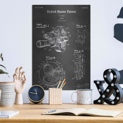 Luxe Metal Art 'Camera Vintage Patent Blueprint' by Epic Portfolio, Metal Wall Art,12x16