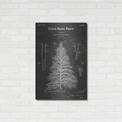 Luxe Metal Art 'Christmas Tree Vintage Patent Blueprint' by Epic Portfolio, Metal Wall Art,24x36