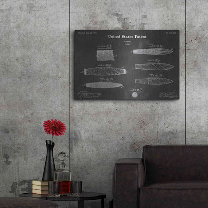 Luxe Metal Art 'Cigar Vintage Patent Blueprint' by Epic Portfolio, Metal Wall Art,36x24