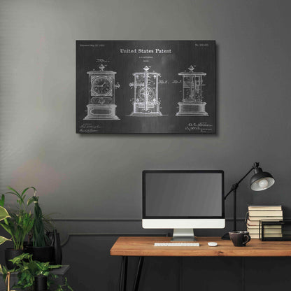 Luxe Metal Art 'Clock Vintage Patent Blueprint' by Epic Portfolio, Metal Wall Art,36x24