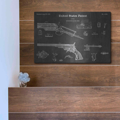 Luxe Metal Art 'Colt Vintage Patent Blueprint' by Epic Portfolio, Metal Wall Art,16x12