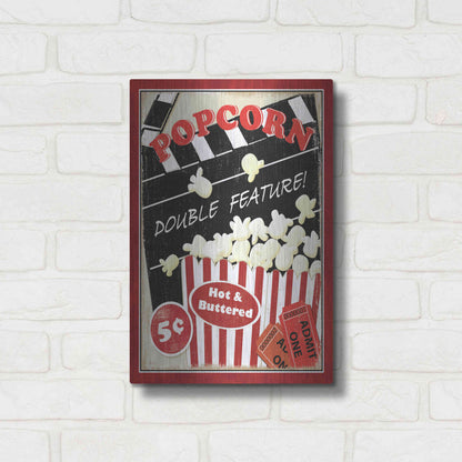 Luxe Metal Art 'At the Movies I' by Veronique Charron, Metal Wall Art,12x16