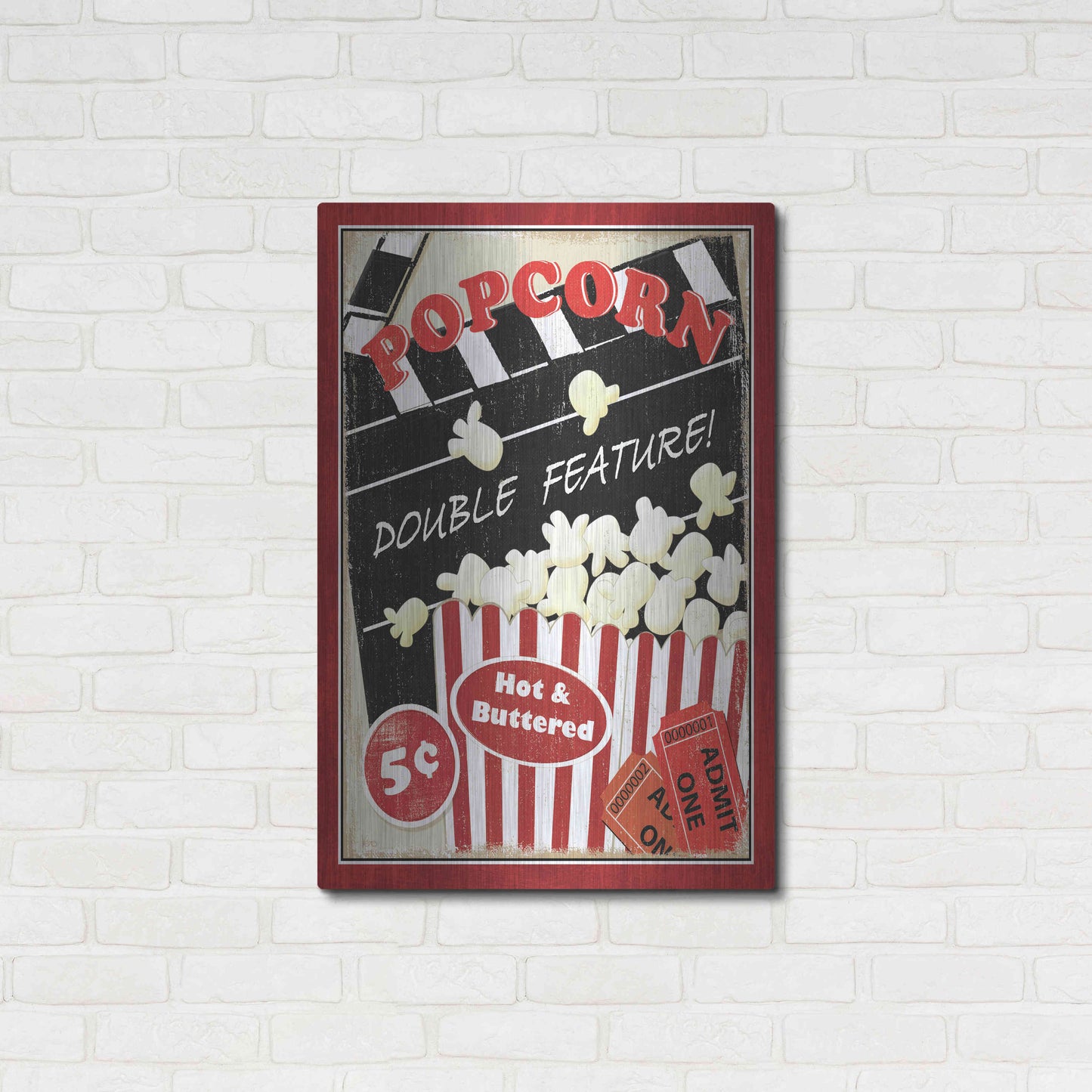 Luxe Metal Art 'At the Movies I' by Veronique Charron, Metal Wall Art,24x36