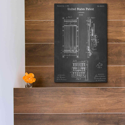 Luxe Metal Art 'Cue Rack Vintage Patent Blueprint' by Epic Portfolio, Metal Wall Art,12x16