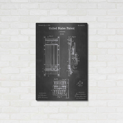 Luxe Metal Art 'Cue Rack Vintage Patent Blueprint' by Epic Portfolio, Metal Wall Art,24x36