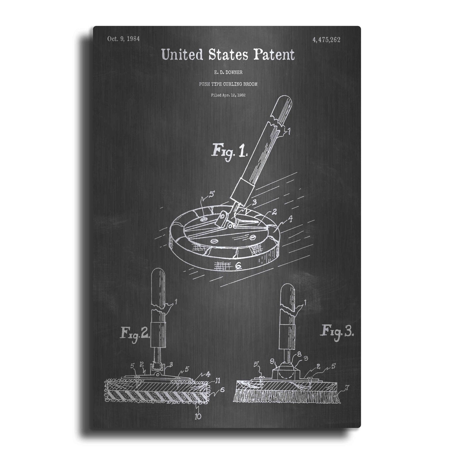 Luxe Metal Art 'Curling Vintage Patent Blueprint' by Epic Portfolio, Metal Wall Art