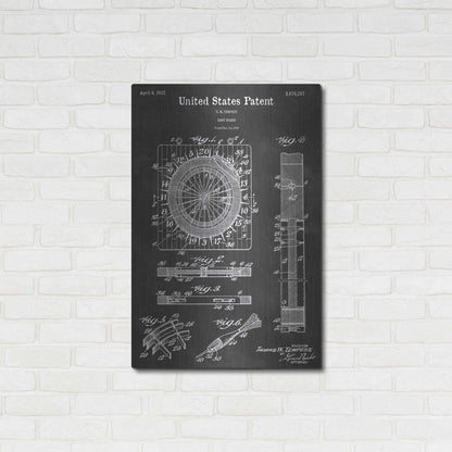 Luxe Metal Art 'Dart Vintage Patent Blueprint' by Epic Portfolio, Metal Wall Art,24x36