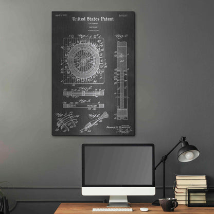 Luxe Metal Art 'Dart Vintage Patent Blueprint' by Epic Portfolio, Metal Wall Art,24x36