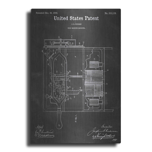 Luxe Metal Art 'Dish Vintage Patent Blueprint' by Epic Portfolio, Metal Wall Art