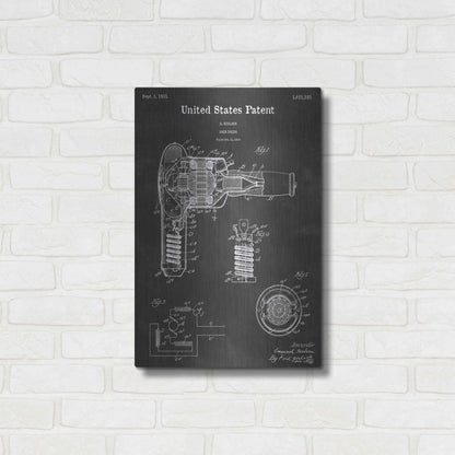 Luxe Metal Art 'Drier Vintage Patent Blueprint' by Epic Portfolio, Metal Wall Art,16x24