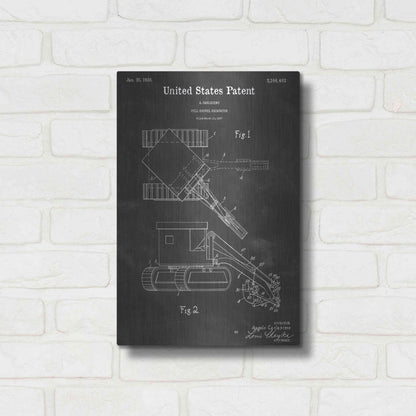 Luxe Metal Art 'Excavator Vintage Patent Blueprint' by Epic Portfolio, Metal Wall Art,12x16