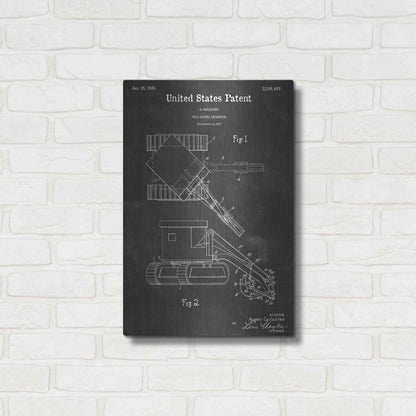 Luxe Metal Art 'Excavator Vintage Patent Blueprint' by Epic Portfolio, Metal Wall Art,16x24