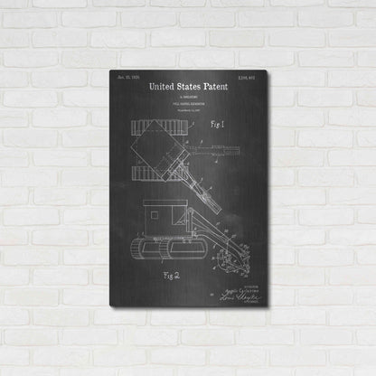 Luxe Metal Art 'Excavator Vintage Patent Blueprint' by Epic Portfolio, Metal Wall Art,24x36