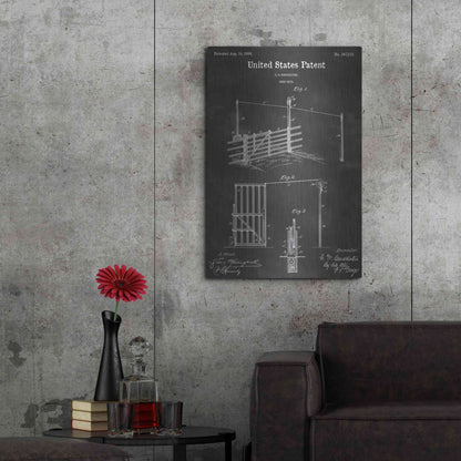 Luxe Metal Art 'Farm Gate Vintage Patent Blueprint' by Epic Portfolio, Metal Wall Art,24x36