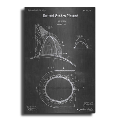 Luxe Metal Art 'Fireman Vintage Patent Blueprint' by Epic Portfolio, Metal Wall Art