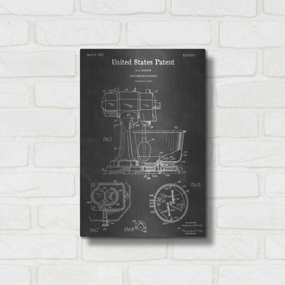 Luxe Metal Art 'Food Handling Vintage Patent Blueprint' by Epic Portfolio, Metal Wall Art,12x16