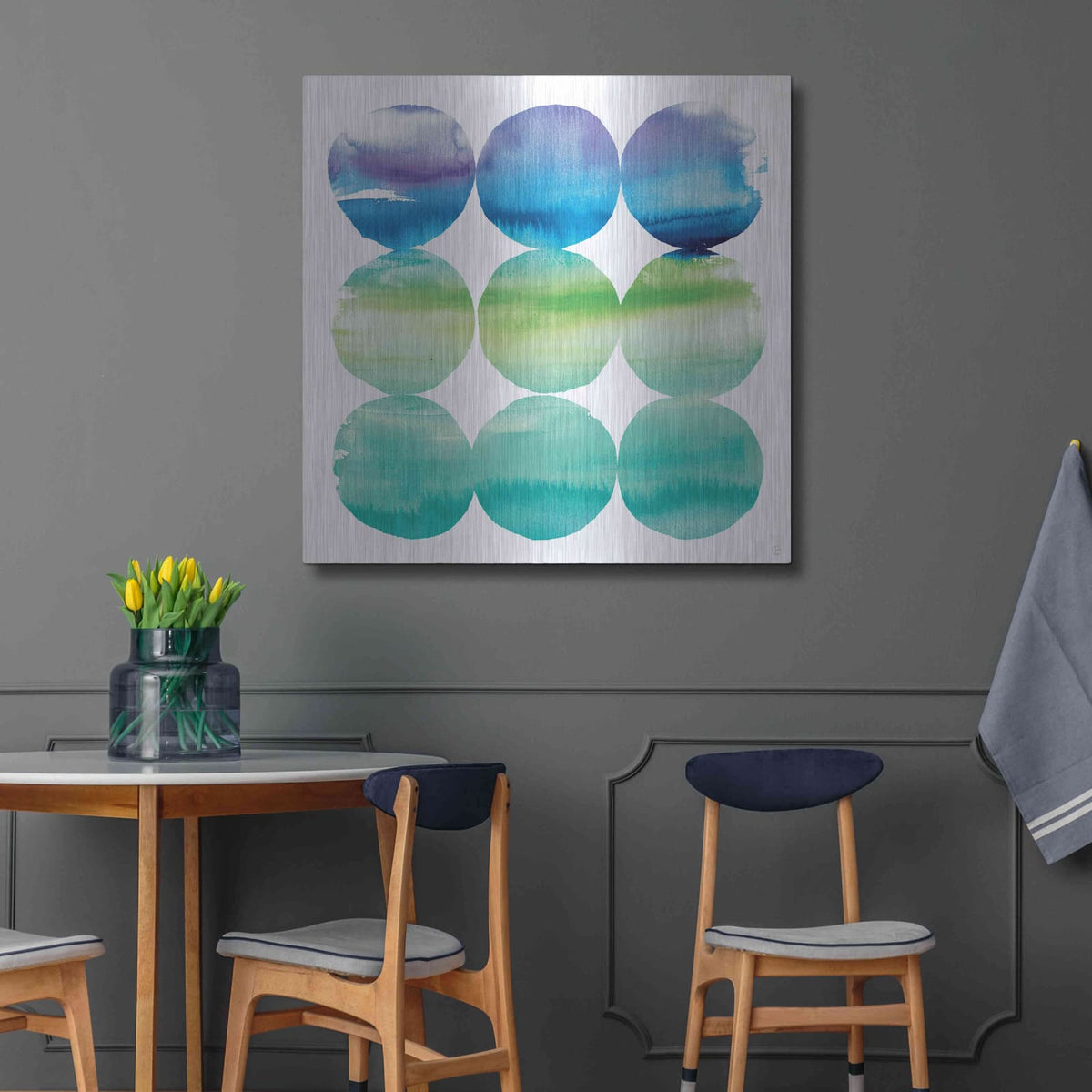 'Summer Dots II' by Elyse DeNeige – Metal Wall Art, 36x36 room view