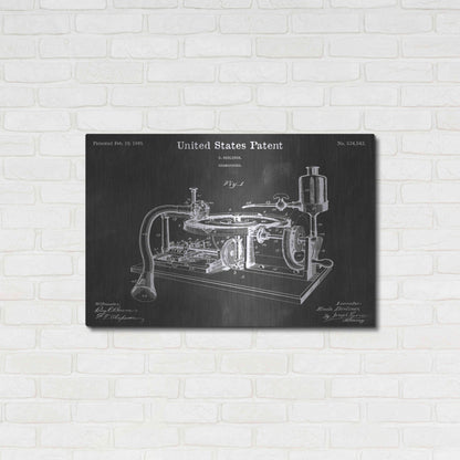 Luxe Metal Art 'Gramophone 2 Vintage Patent Blueprint' by Epic Portfolio, Metal Wall Art,36x24