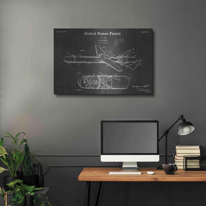 Luxe Metal Art 'Guided Missile Vintage Patent Blueprint' by Epic Portfolio, Metal Wall Art,36x24